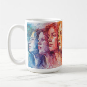 Mug Visages des femmes - Peinture aquarelle