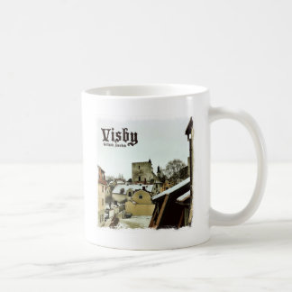 Mug Visby, dessus de toit du Gotland, Suède avec la