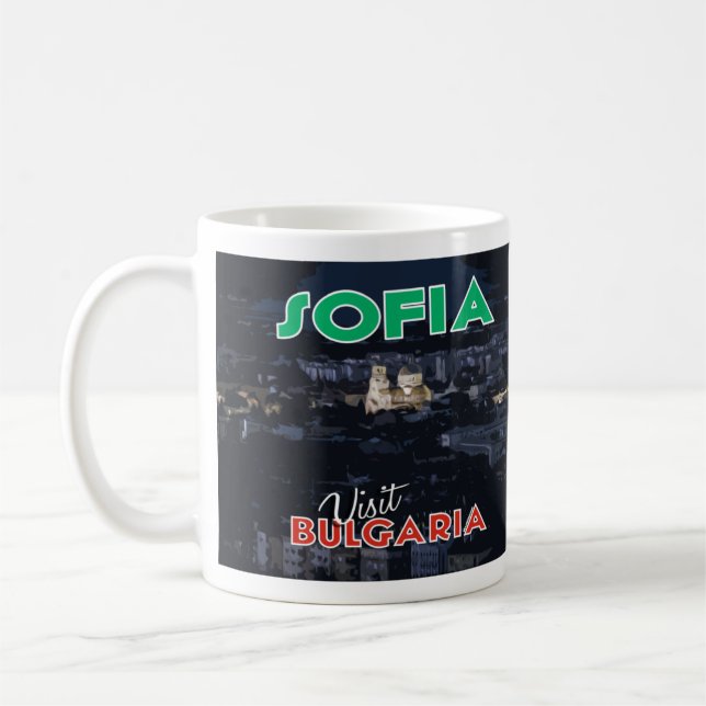 Mug Visite Sofia, Bulgarie J'aime la pâte à café (Gauche)