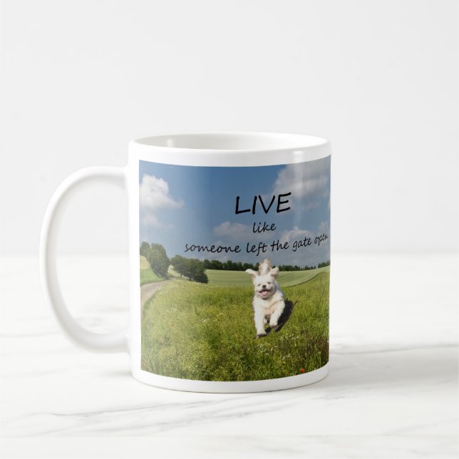 Mug "Vivant comme quelqu'un a laissé la porte" la (Gauche)