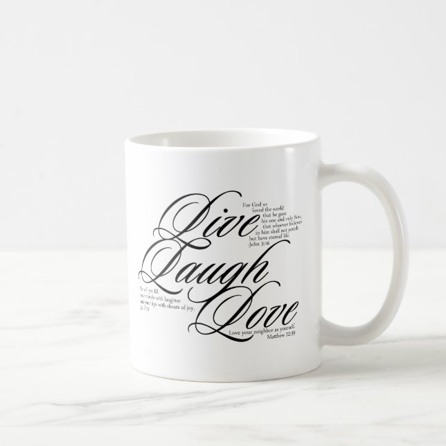 Mug Vivent l'amour de rire avec l'écriture sainte (Droite)