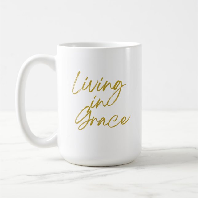 Mug Vivre dans Grace Classic Mug, 15 oz (Gauche)
