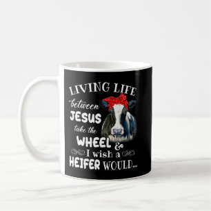 Mug Vivre entre jésus prendre la roue je souhaite une