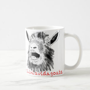 Mug Vivre La Vie Chèvre Dessin de Chèvre Hurlante Drôl