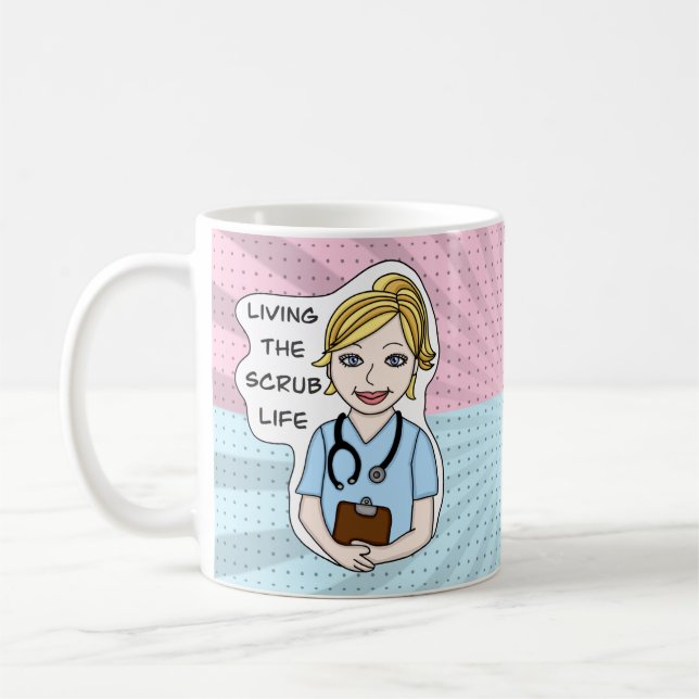 Mug Vivre la vie de l'épouvantail | Infirmière, aidant (Gauche)