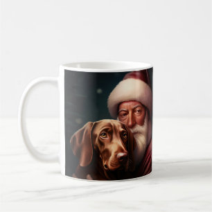 Mug Vizsla avec Noël Festif du Père Noël