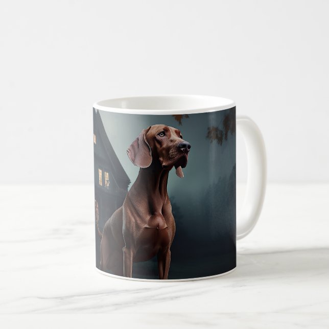 Mug Vizsla Halloween effroi (Devant droit)