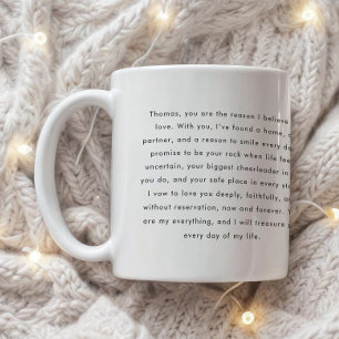 Mug Vœux de mariage minimalistes Noms personnalisés