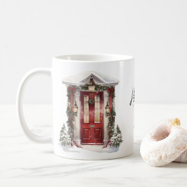 Mug Vœux d'entreprise pour les fêtes modernes (Avec donut)