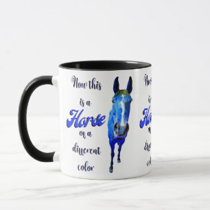 Mug Voici un cheval d'une couleur différente en bleu
