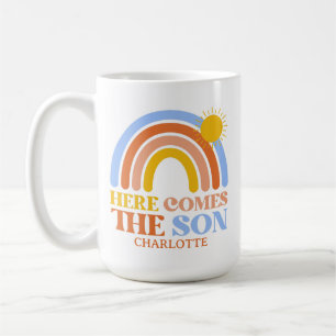 Mug Voici venir le fils Arc-en-ciel Garçon Baby Shower