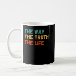 Mug Voie, Vérité et Vie - Retro Jésus Bible chrétienne