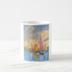 Mug Voile, Coucher du soleil, Voilier, Port de Boothba