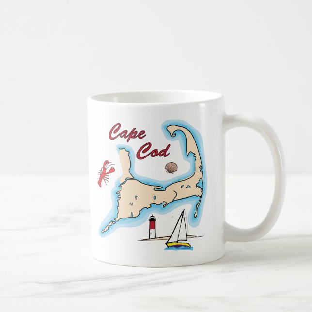 Mug Voilier Shell de homard d'illustration de carte de (Droite)
