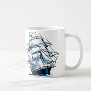 Mug Voiliers à plusieurs mâts. 