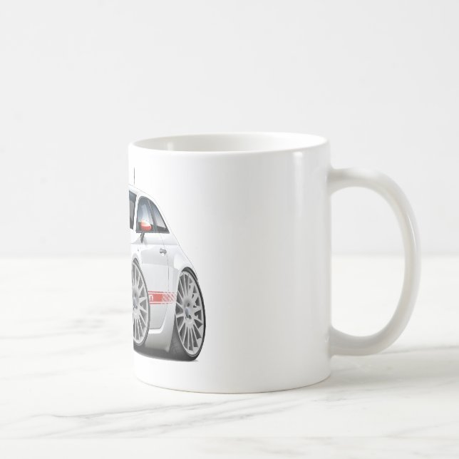 Mug Voiture de blanc de Fiat 500 Abarth (Droite)