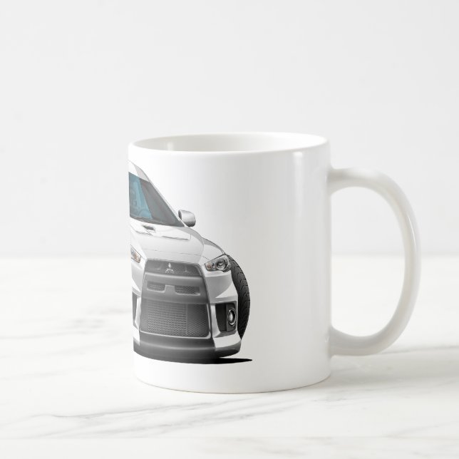 Mug Voiture de blanc de Mitsubishi Evo (Droite)