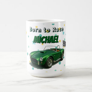Mug Voiture de course verte de fête d'anniversaire 10 