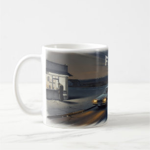 Mug Voiture Rapide Route Nocturne Main dans la Main Év