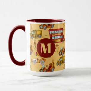 Mug Voitures, Bus Et Vélos Vintage