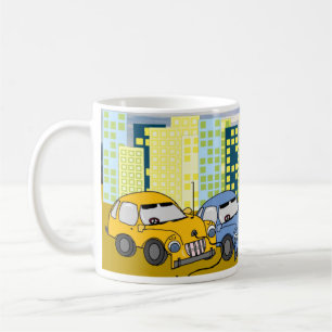 Mug Voitures Hybrides Branchées Dessin Animé 