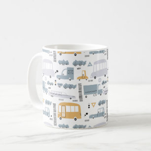 Mug Voitures mignonnes dans le Motif de la circulation