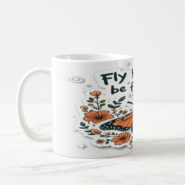 Mug Voler haut, être libre - Inspirationnel et utile (Gauche)