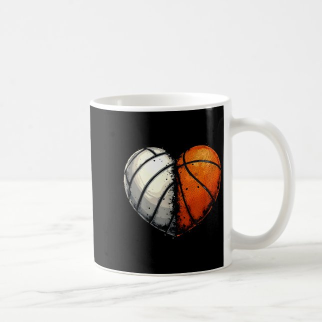 Mug Volleyball Basketball Ball Heart Srts Lover Valent (Droite)