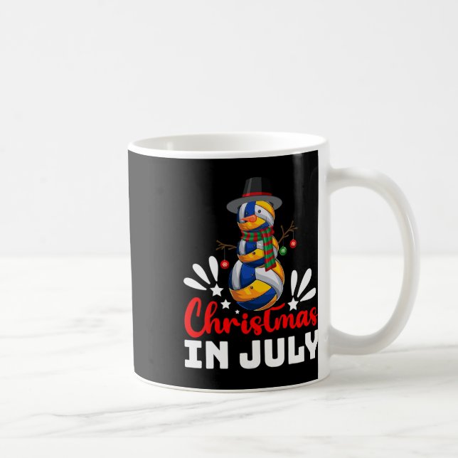 Mug Volleyball Noël Funny Volleyball Snowman Noël (Droite)