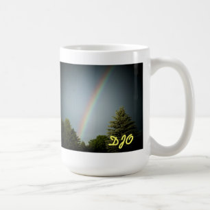 Mug Vos initiales sur "Arc-en-ciel sur À feuillage per