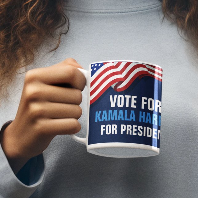 Mug Vote Kamala Harris pour l'élection bleue du présid (Créateur téléchargé)