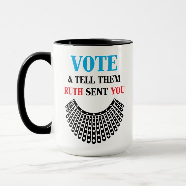 Mug Votez et dites-leur que Ruth vous a envoyé (Gauche)