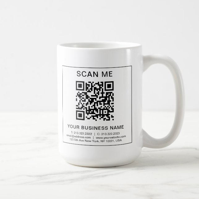 Mug Votre entreprise QR Code Simple Scan Promotionnels (Droite)