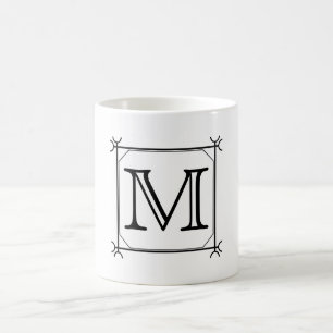 Mug Votre lettre. Monogramme fait sur commande. Noir
