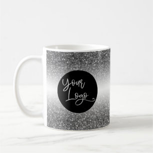 Mug Votre logo d'entreprise, argent et blanc Ombre