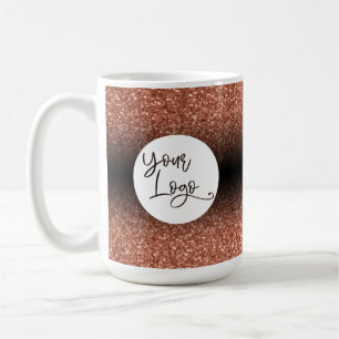 Mug Votre logo d'entreprise, cuivre et noir Ombre
