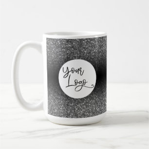 Mug Votre logo d'entreprise, ombre argent et noir