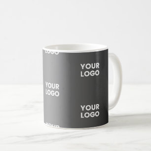 Mug Votre logo simple répétitif Dégradé noir et gris