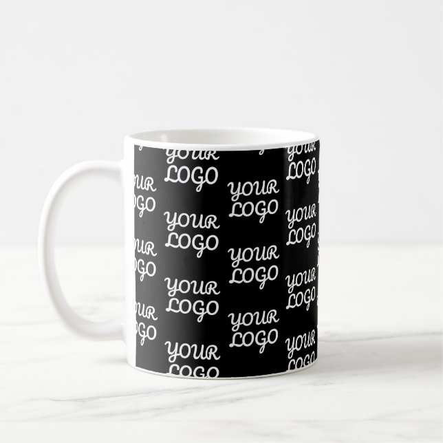 Mug Votre logo | Simple répétition Motif de logo (Gauche)