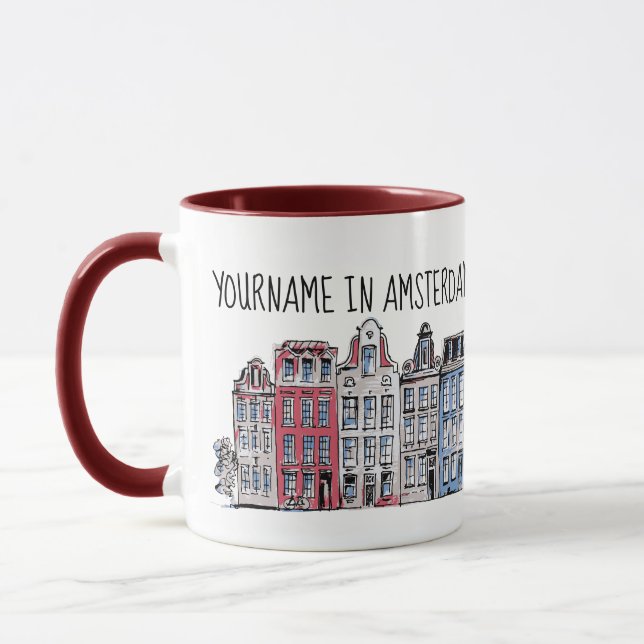 Mug Votre nom dans Amsterdam Waterfront Damrak Builds (Gauche)