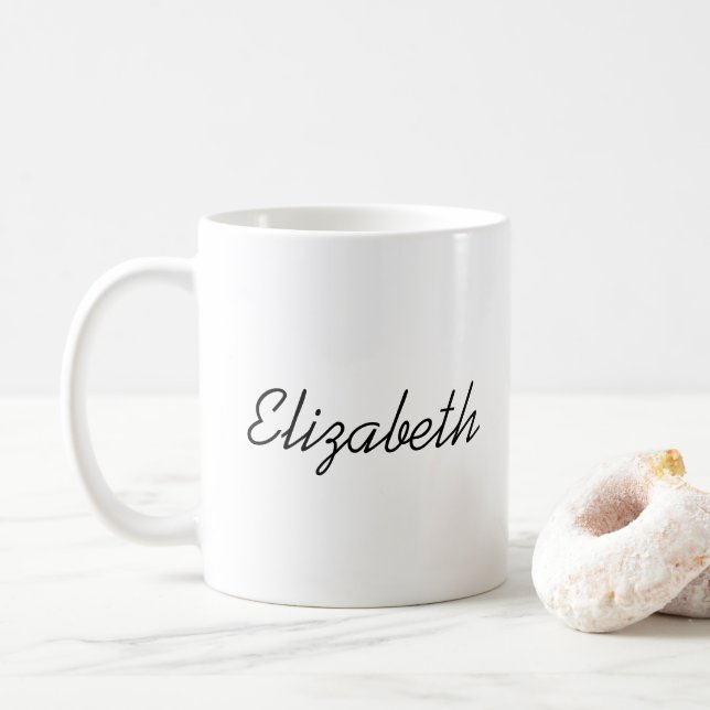 Mug Votre nom ici Calligraphie Modèle tendance (Avec donut)