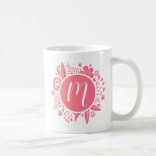 Mug Votre nom   Monogramme floral