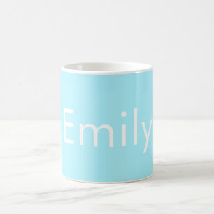 Mug Votre propre nom ou mot   Bleu ciel doux