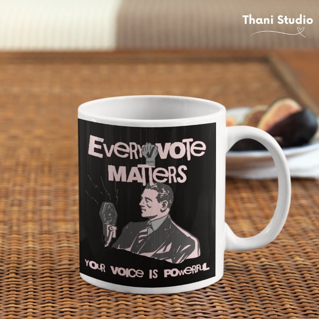 Mug Votre vote compte l'élection rose politique imprim (Créateur téléchargé)