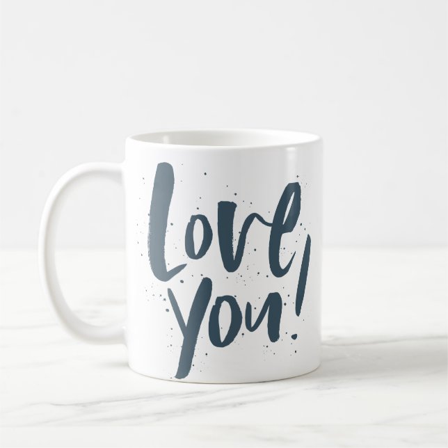 Mug Vous aimez ardoise moderne bleu (Gauche)