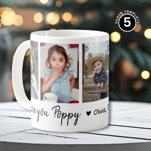 Mug Vous aimez Poppy Petits-enfants Noms 5 Photo Colla