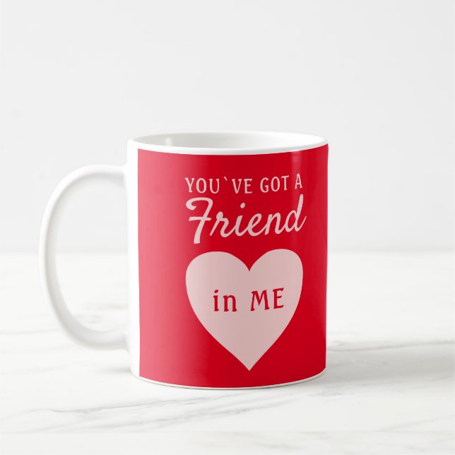 Mug Vous avez un ami Red Pink Heart Friend (Gauche)