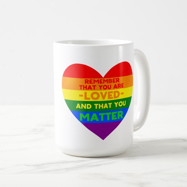 Mug Vous êtes aimé Vous avez de l'importance (coeur du (Devant droit)