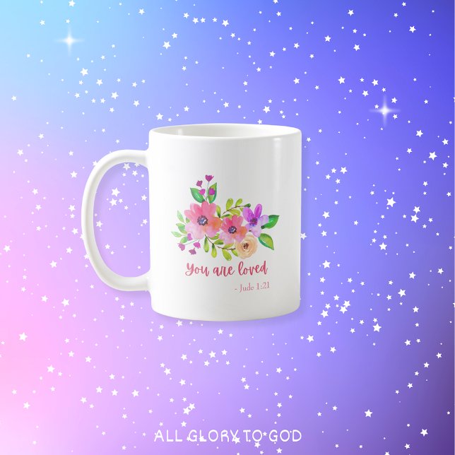 Mug Vous Êtes Amoureux Christian Modern Jude 1:21 Flor (Créateur téléchargé)