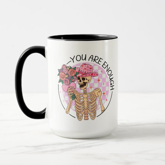 Mug Vous êtes Assez Squelette Fleurs Valentine Retro (Gauche)